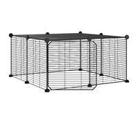 Vidaxl Cage Animaux De Compagnie À 12 Panneaux Et Porte Noir 35x35 Cm