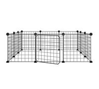 Vidaxl Cage Animaux De Compagnie À 12 Panneaux Et Porte Noir 35x35 Cm