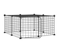Vidaxl Cage Animaux De Compagnie À 12 Panneaux Et Porte Noir 35x35 Cm