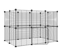 Vidaxl Cage Animaux De Compagnie À 20 Panneaux Et Porte Noir 35x35 Cm