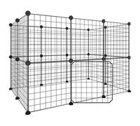 Vidaxl Cage Animaux De Compagnie À 20 Panneaux Et Porte Noir 35x35 Cm
