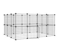 Vidaxl Cage Animaux De Compagnie À 28 Panneaux Et Porte Noir 35x35 Cm