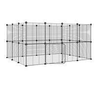 Vidaxl Cage Animaux De Compagnie À 28 Panneaux Et Porte Noir 35x35 Cm