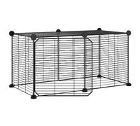Vidaxl Cage Animaux De Compagnie À 8 Panneaux Et Porte Noir 35x35 Cm