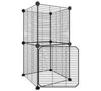 Vidaxl Cage Animaux De Compagnie À 8 Panneaux Et Porte Noir 35x35 Cm