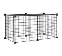 Vidaxl Cage Animaux De Compagnie À 8 Panneaux Noir 35x35 Cm Acier