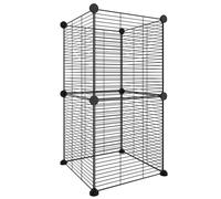 Vidaxl Cage Animaux De Compagnie À 8 Panneaux Noir 35x35 Cm Acier