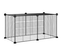 Vidaxl Cage Animaux De Compagnie À 8 Panneaux Noir 35x35 Cm Acier