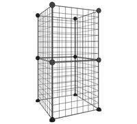 Vidaxl Cage Animaux De Compagnie À 8 Panneaux Noir 35x35 Cm Acier