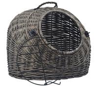 vidaXL Cage de transport pour chats Gris 60x45x45 cm Saule naturel