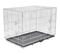 vidaXL Cage métallique pliable pour chiens XXL - 3 portes, plateau amovible - Gris
