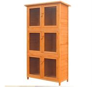 vidaXL Cage pour animaux 6 compartiments Bois Marron G