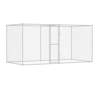 Caisse rectangle pour grands chiens 4 x 2m en acier galvanisé, résistant aux intempéries, parfaite pour l'extérieur. Cage durable avec un grand espace à l'intérieur, idéale pour le jardin ou la terras