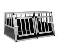 vidaXL Cage pour chien boîte de transport à double porte 89 x 69 x 50 cm Argent