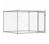vidaXL Cage pour chien 172562 avec porte Acier galvanisé 2x2x1,5 m Gris