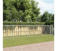 Cage pour Chien avec Porte, Chenil pour Chien, Maison pour Chien, Niche de Jardin Terrasse, Gris 12x2x1,5 m Acier 3209582