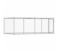 vidaXL Cage pour chien avec porte 4 x 2 x 1,5 m acier galvanisé gris