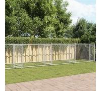 Cage pour Chien avec Portes, Chenil pour Chien, Maison pour Chien, Niche de Jardin Terrasse, Gris 12x2x1,5 m Acier 3209577