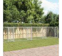 Vidaxl Cage Pour Chien Avec Portes Gris 12x2x1,5 M Acier Galvanisé