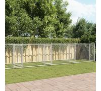 Vidaxl Cage Pour Chien Avec Portes Gris 12x2x1,5 M Acier Galvanisé