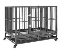 vidaXL Cage pour chiens avec roues Acier 92x62x76 cm