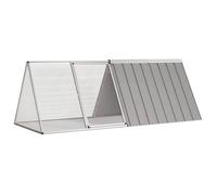 vidaXL Cage pour lapin 201,5×80,5×71 cm Acier galvanisé Porte à charnière Gris