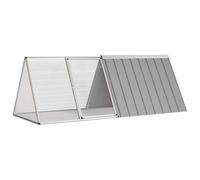 vidaXL Cage pour Lapin, Clapier à Lapin avec Porte à Charnière, Maison de Lapin, Enclos Animaux de Jardin Terrasse, Gris Acier Galvanisé