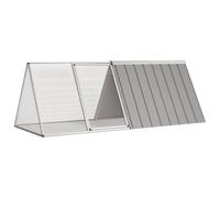 vidaXL Cage pour lapin 201,5×80,5×71 cm Acier galvanisé Porte à charnière Gris