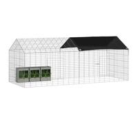 vidaXL Cage pour Lapins Argent 400 x 78 x 78 cm Acier galvanisé, Jardin et terrasse, Rectangulaire, Design Moderne, Utilisation Efficace de l'espace, Esthétique élégante, Espace de Vie extérieur