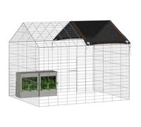 vidaXL Cage pour Lapins Argent 400 x 78 x 78 cm Acier galvanisé, Jardin et terrasse, Rectangulaire, Design Moderne, Utilisation Efficace de l'espace, Esthétique élégante, Espace de Vie extérieur