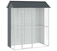 vidaXL Cage pour Oiseaux Anthracite 215 x 110 x 247 cm Acier galvanisé, Jardin et terrasse, Habitat pour Oiseaux Moderne, enclos Robuste, volière extérieure, Cage pour Animaux