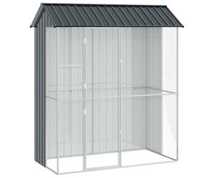 vidaXL Cage pour Oiseaux Anthracite 215 x 110 x 247 cm Acier galvanisé | Fait pour résister à un usage quotidien, Gardent vos animaux bien protégés, Ça en jette et s'adapte à tous les espaces