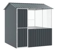 vidaXL Cage pour Oiseaux Anthracite 215 x 209 x 230 cm Acier galvanisé, Aviary extérieur, enclos Moderne pour Jardin et terrasse, Refuge résistant pour Oiseaux, abri météo !