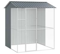 vidaXL Cage pour Oiseaux Anthracite 215 x 210 x 247 cm Acier galvanisé, Jardin et terrasse, Habitat pour Oiseaux Moderne, enclos Robuste, volière extérieure, Cage pour Animaux