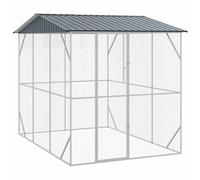 vidaXL Cage pour Oiseaux Anthracite 227 x 310 x 247 cm Acier galvanisé, Aviary pour Jardins, Design rectangulaire, Habitat Moderne pour Oiseaux, Espace spacieux et Durable