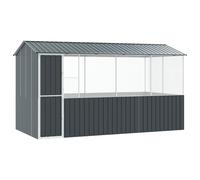vidaXL Cage pour Oiseaux Anthracite 410 x 210 x 230 cm Acier galvanisé, Aviary extérieur, enclos Moderne pour Jardin et terrasse, Refuge résistant pour Oiseaux, abri météo !
