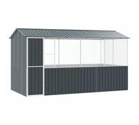 vidaXL Cage pour Oiseaux Anthracite 410 x 210 x 230 cm Acier galvanisé, Aviary extérieur, enclos Moderne pour Jardin et terrasse, Refuge résistant pour Oiseaux, abri météo !