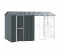 vidaXL Cage pour Oiseaux Anthracite 430 x 208 x 247 cm Acier galvanisé, Jardin et terrasse, Grande volière Moderne, Habitat extérieur Durable, Design sécurisé.