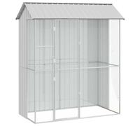 vidaXL Cage pour Oiseaux Gris 215 x 110 x 247 cm Acier galvanisé, Aviary Moderne pour Oiseaux, enclos rectangulaire, Parfait pour Vos compagnons à Plumes, Durable et Chic!