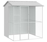 vidaXL Cage pour Oiseaux Gris 215 x 210 x 247 cm Acier galvanisé, Aviary Moderne pour Oiseaux, enclos rectangulaire, Parfait pour Vos compagnons à Plumes, Durable et Chic!