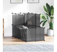 vidaXL Cage pour petits animaux 340573 Noir 142x74x93 cm PP et acier