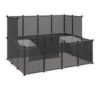 vidaXL Cage pour petits animaux Noir 143x107x93 cm PP et Acier 340569