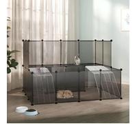 vidaXL Cage pour petits animaux Noir 143x107x93 cm PP et Acier 340569