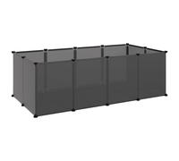 vidaXL Cage pour petits animaux Noir 144x74x46,5 cm PP et Acier 340571