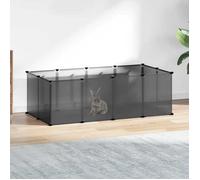 vidaXL Cage pour petits animaux Noir 144x74x46,5 cm PP et Acier 340571