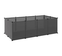 vidaXL Cage pour Petits Animaux Noir 144x74x46,5 cm PP et Acier Clapier Lapin