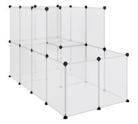 Dierenhok klein 142x74x93 cm polypropeen en staal transparant340574