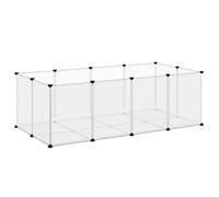 vidaXL Cage pour petits animaux Clapier transparent 144×74×46,5 cm PP et acier