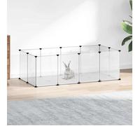 vidaXL Cage pour petits animaux Clapier transparent 144×74×46,5 cm PP et acier