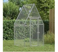 vidaXL Cage pour poules argenté 100x100x190 cm acier galvanisé, poulailler, enclos à poules, poulailler avec enclos, cabane 172549